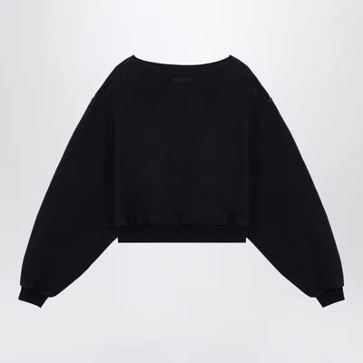 Fear Of God Essential S Cropped Sweatshirt With Logo In Black