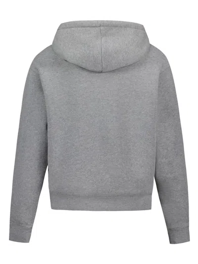 Maison Kitsuné Fox Head Hoodie In Medium Grey Melange