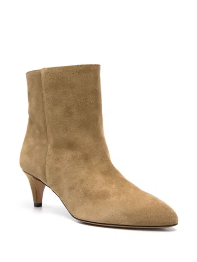 Isabel Marant Ankle Boots In Luxurious Calf Velvet Leather With Sleek Design And Refined Heel