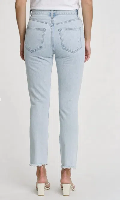 Pistola Kate Distressed Raw Hem Ankle Straight Leg Jeans In Multi
