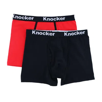 Knocker Men's Boxer Briefs With Contrasting Trim (2 Pack) In Multi