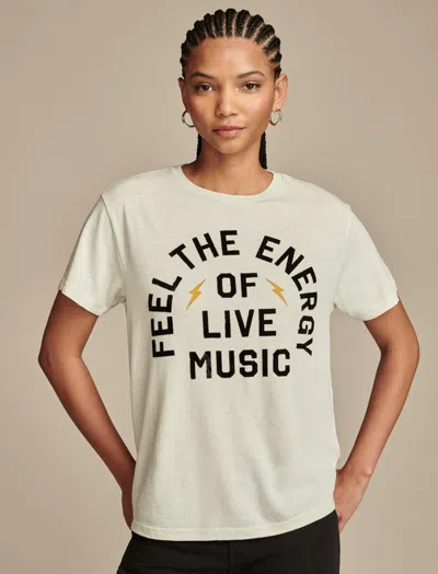 Lucky Brand Women's Feel The Energy Of Live Music Crewneck T-shirt In Blue
