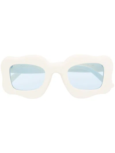 Bonsai Oversized Curved-frame Sunglasses In White