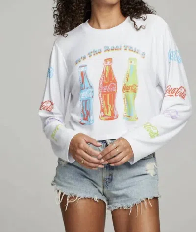 Chaser Coca Cola Neon Pop Art Top Coca Cola Neon Pop Art Top In White In White