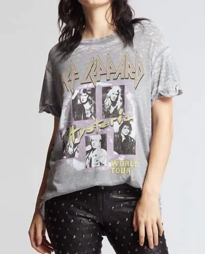 Recycled Karma Def Leppard Hysteria World Tour Graphic Tee In Steel Grey In Grey