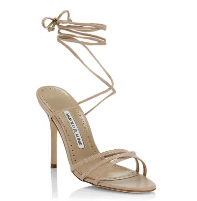 Manolo Blahnik Leather Leva 105 Sandal In Multi