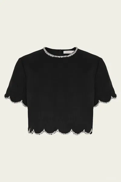 Zimmermann Crush Cropped Crystal-embellished Linen Top