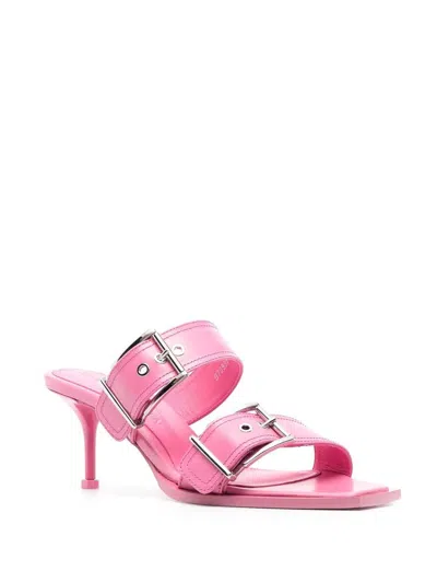 Alexander Mcqueen Boxcar Calfskin Dual-buckle Sandals