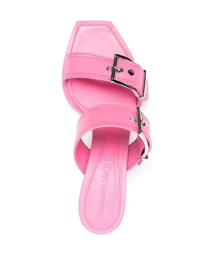 Alexander Mcqueen Boxcar Calfskin Dual-buckle Sandals