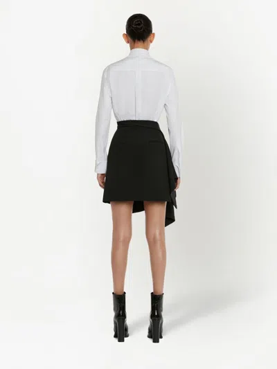 Alexander Mcqueen Black Draped Mini Skirt For Women
