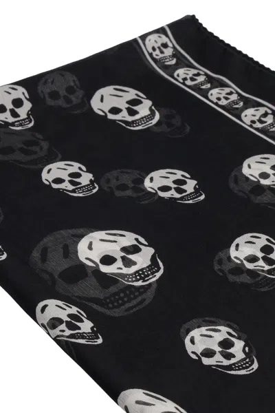 Alexander Mcqueen Wool Scarf With Biker Skull Pattern