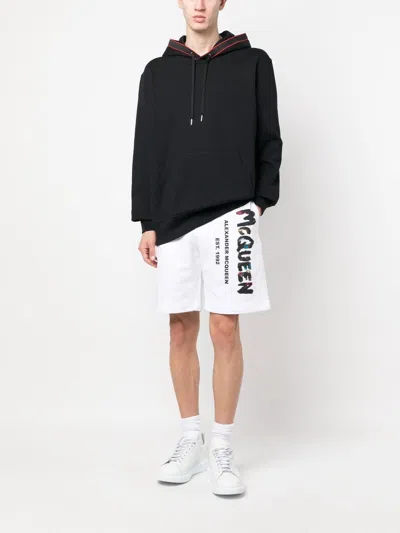 Alexander Mcqueen Graffiti-print Cotton Track Shorts