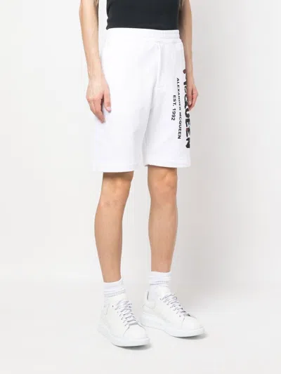 Alexander Mcqueen Graffiti-print Cotton Track Shorts