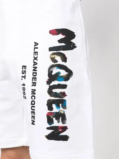 Alexander Mcqueen Graffiti-print Cotton Track Shorts