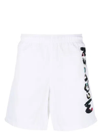 Alexander Mcqueen Swim Trunks With Graffiti Acquerello Print