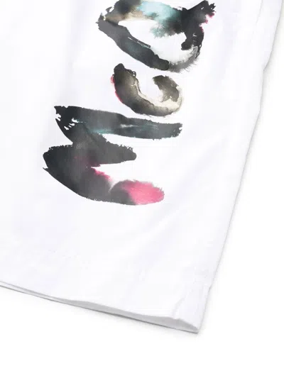 Alexander Mcqueen Swim Trunks With Graffiti Acquerello Print