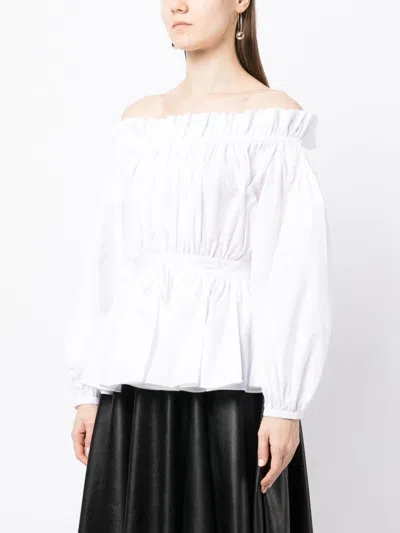 Alexander Mcqueen Off Shoulder Cotton Top
