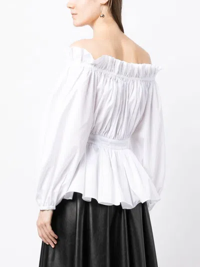 Alexander Mcqueen Off Shoulder Cotton Top