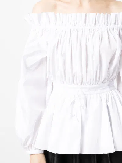 Alexander Mcqueen Off Shoulder Cotton Top