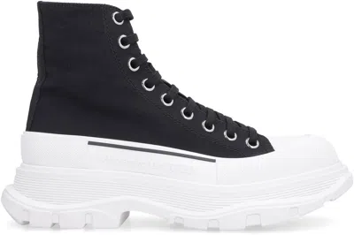 Alexander Mcqueen Alexander Mc Queen Black Canvas Tread Slick Boots