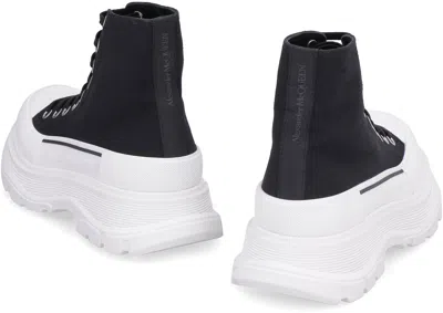 Alexander Mcqueen Alexander Mc Queen Black Canvas Tread Slick Boots