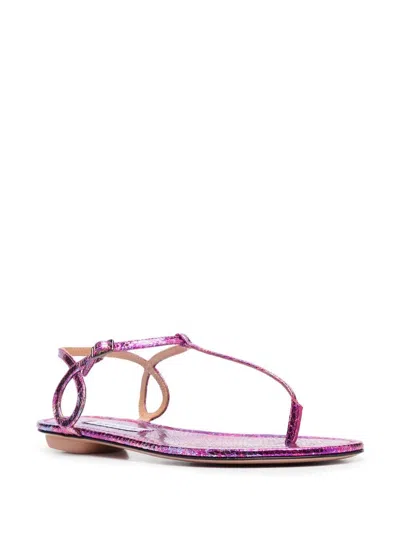 Aquazzura Almost Bare Snake-embossed Leather Sandal