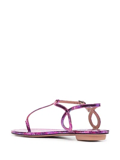 Aquazzura Almost Bare Snake-embossed Leather Sandal