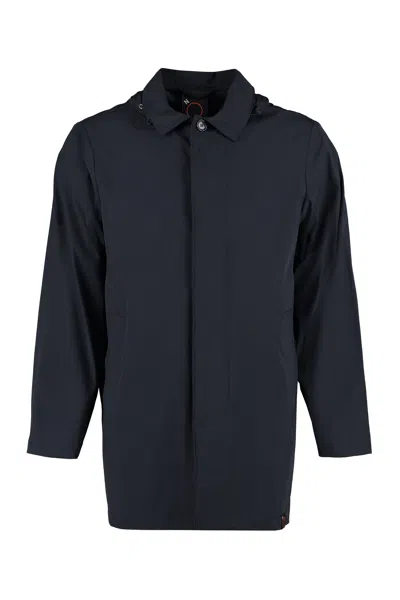 Aspesi Men's Hooded Techno Fabric Raincoat