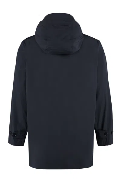 Aspesi Men's Hooded Techno Fabric Raincoat
