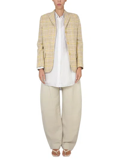Aspesi Tailored Jacket Checked Pattern In Multi