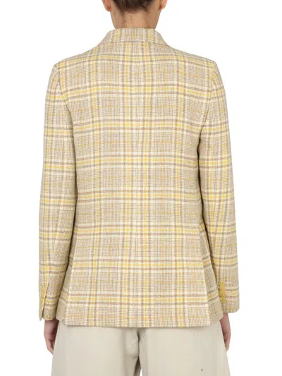 Aspesi Tailored Jacket Checked Pattern In Multi