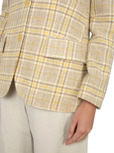Aspesi Tailored Jacket Checked Pattern In Multi