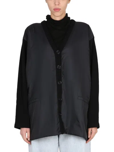 Aspesi Knitwear Cardigan With Padded Front Panel