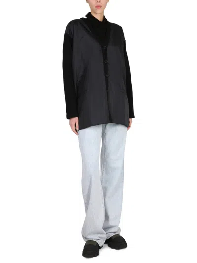 Aspesi Knitwear Cardigan With Padded Front Panel