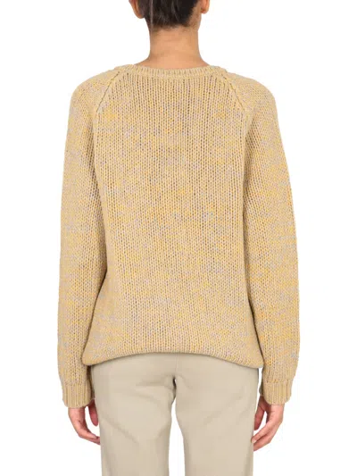 Aspesi Textured Knit V-neck Sweater With Long Sleeves