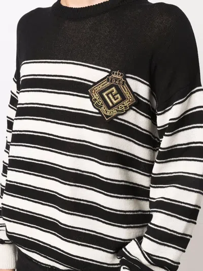 BALMAIN BALMAIN KNITTED SAILOR PULLOVER W/ BADGE 