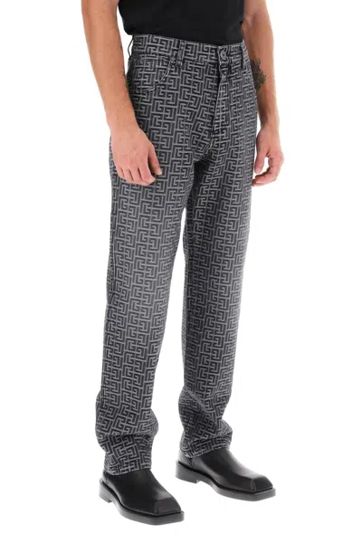 Balmain Jeans With Monogram Motif All-over