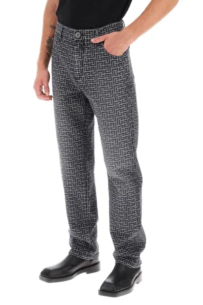 Balmain Jeans With Monogram Motif All-over