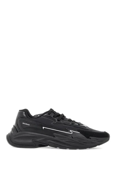 Balmain Black Run-row Leather Sneakers