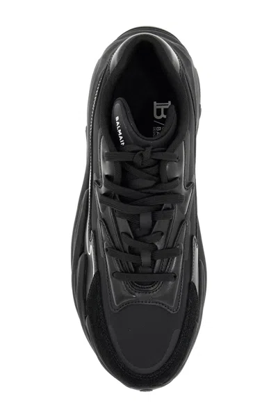 Balmain Black Run-row Leather Sneakers