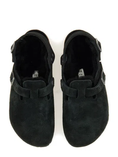 Birkenstock Buckle Cork Open Suede Mules
