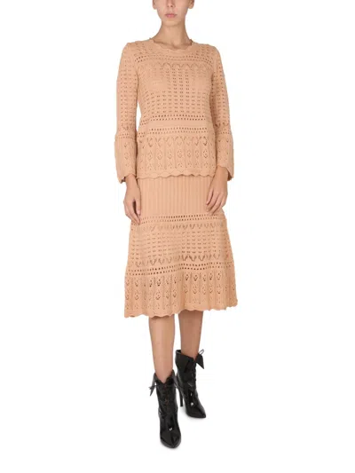 Boutique Moschino Cozy Wool Blend Crewneck Sweater For Women