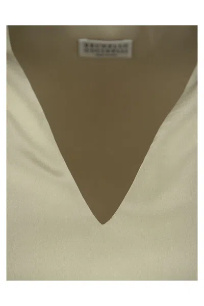 Brunello Cucinelli Silk V-neck Top