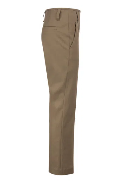 Brunello Cucinelli Women's Stretch Cotton Cover-up Wide Corset Trousers With Necklace