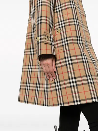 Burberry Tan Check Trench Coat