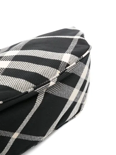 Burberry Checked Shield Messenger Crossbody Bag With Golden Details
