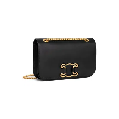 Celine Black Triomphe Frame Medium Bag For Women