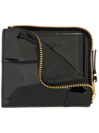 Comme Des Garçons Wallet Reversed Hem Series In Black