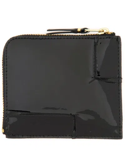Comme Des Garçons Wallet Reversed Hem Series In Black