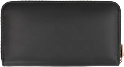 Dolce & Gabbana Calfskin Zip-around Wallet With Dg Logo